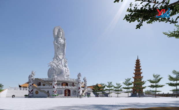 Thiết kế công trình tượng phật quan âm tại Thiền viện Hồng Ngự